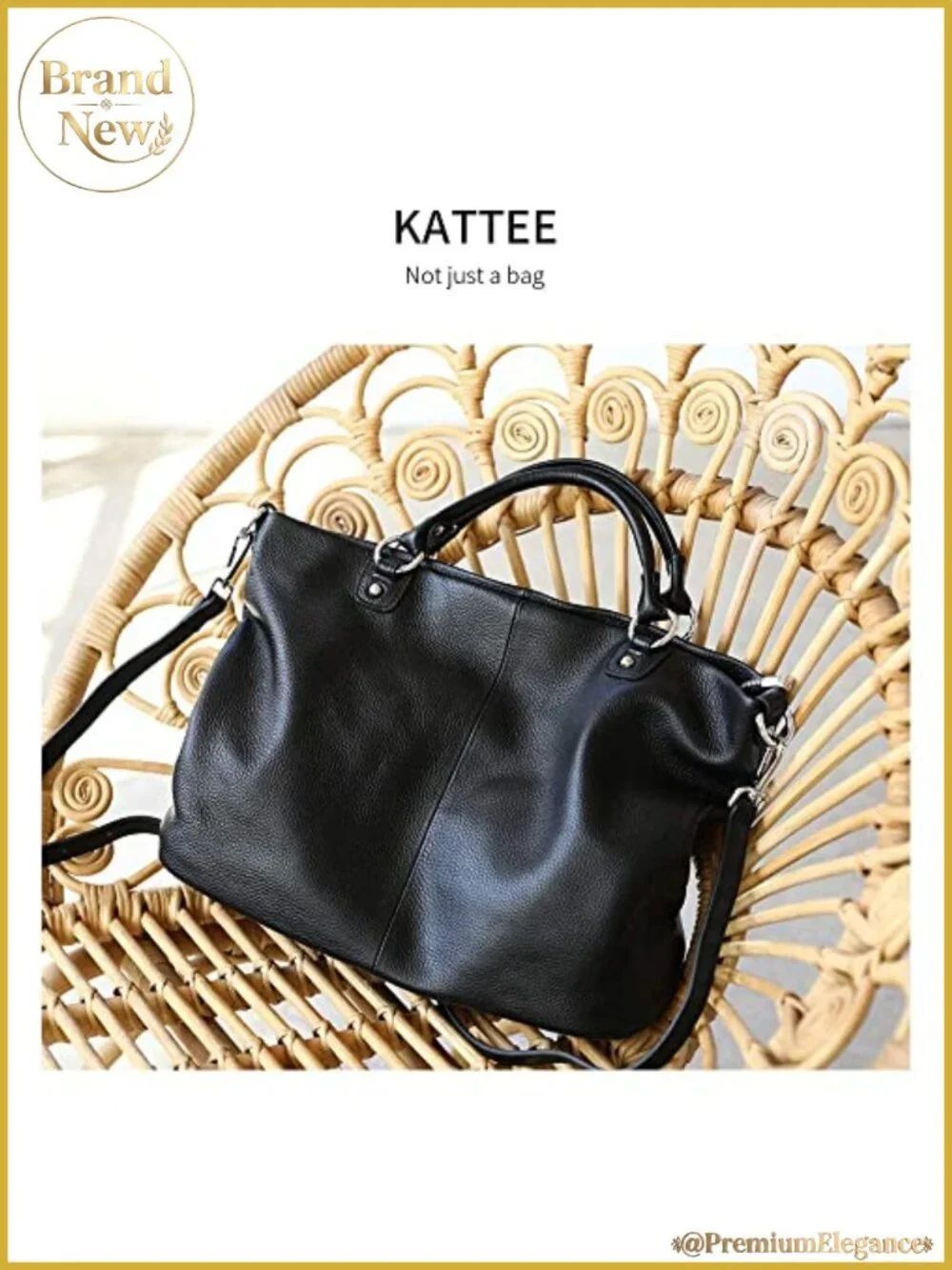 Genuine Leather Top Handle Satchel Tote, 3 Ways to Wear